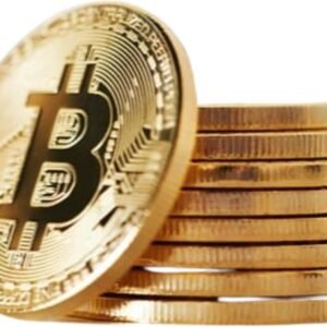 10 Pcs Bitcoin Coin Souvenir with Coin Case, Physical Bitcoin Collection, Gold Plated Bitcoin for Commemoration, Crypto Currency Coin BTC for Gift, Gold Bitcoin Tokens